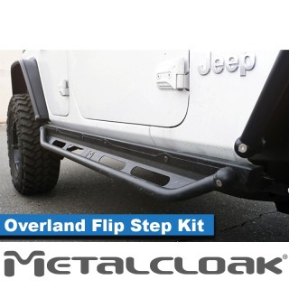 Komplet baza progowa + stopnie Flip Step Overland, JL 4D METALCLOAK - ujęcie 2