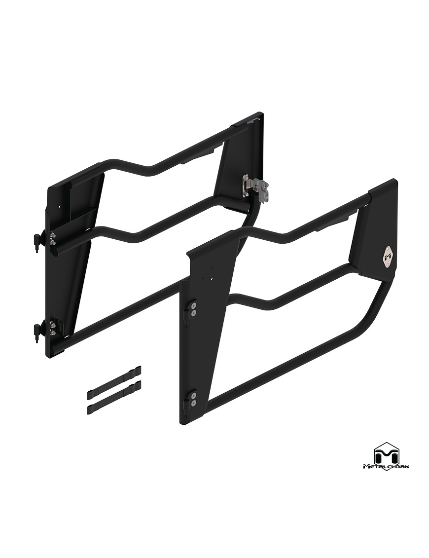 Drzwi rurowe Open Frame aluminiowe, przod, para, JL/JT