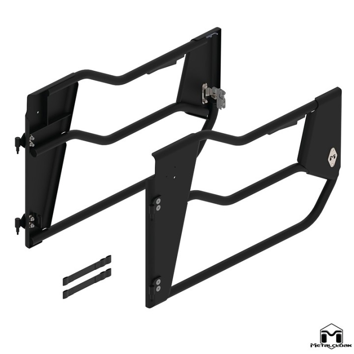 Drzwi rurowe Open Frame aluminiowe, przod, para, JL/JT METALCLOAK