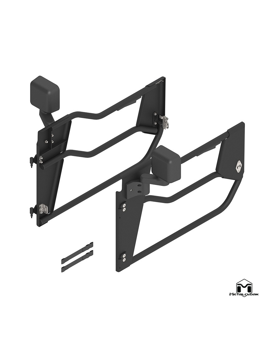Drzwi rurowe Open Frame aluminiowe, przod, para, JL/JT