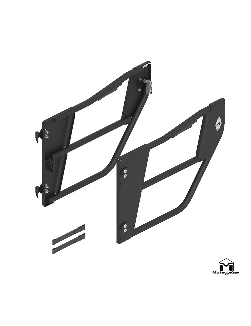 Drzwi rurowe Open Frame aluminiowe, tyl, para, JL/JT