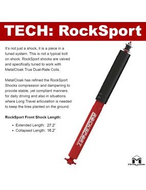 Amortyzatory RockSport RED Long Travel przednie, para, TJ/LJ