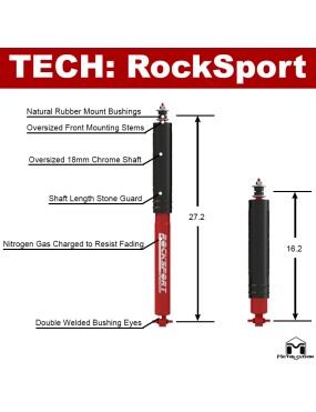 Amortyzatory RockSport RED Long Travel przednie, para, TJ/LJ