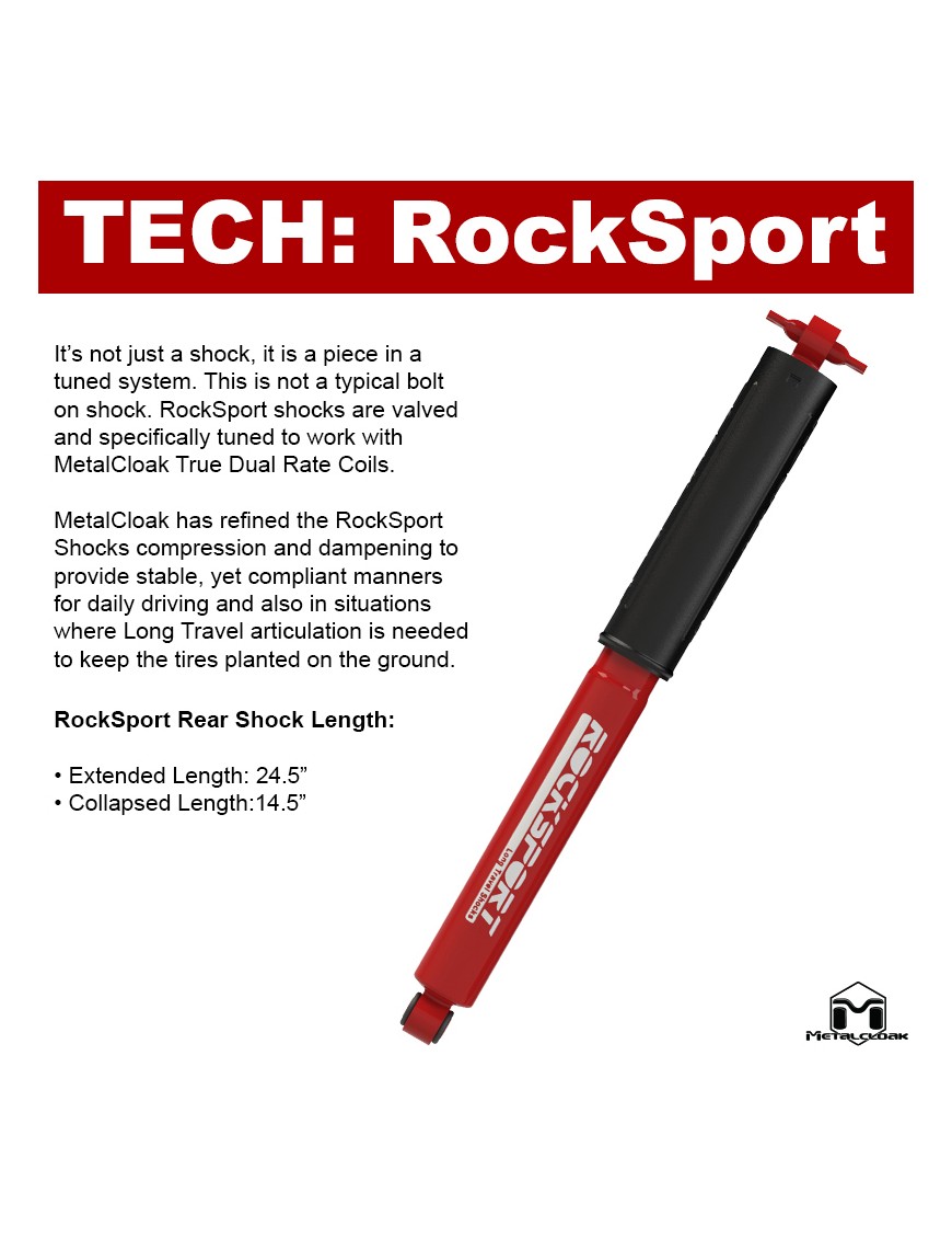 Amortyzatory RockSport RED Long Travel tylne, para, TJ/LJ