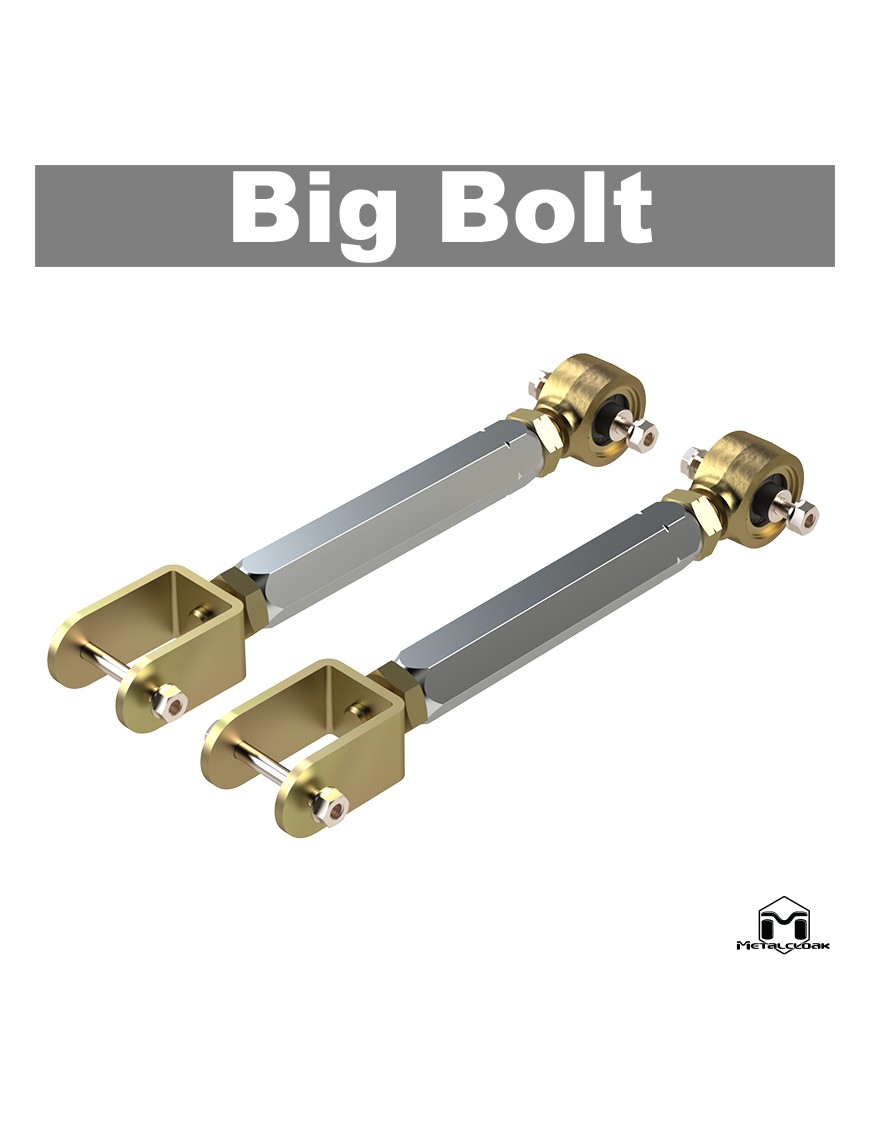 Wahacze aluminiowe "Big Bolt" z podwojna regulacja, gorne przednie, para, TJ/LJ/XJ