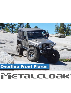 Nakladki przednie Overline plaskie 4", para, TJ/LJ/YJ, czarna powloka proszkowa
