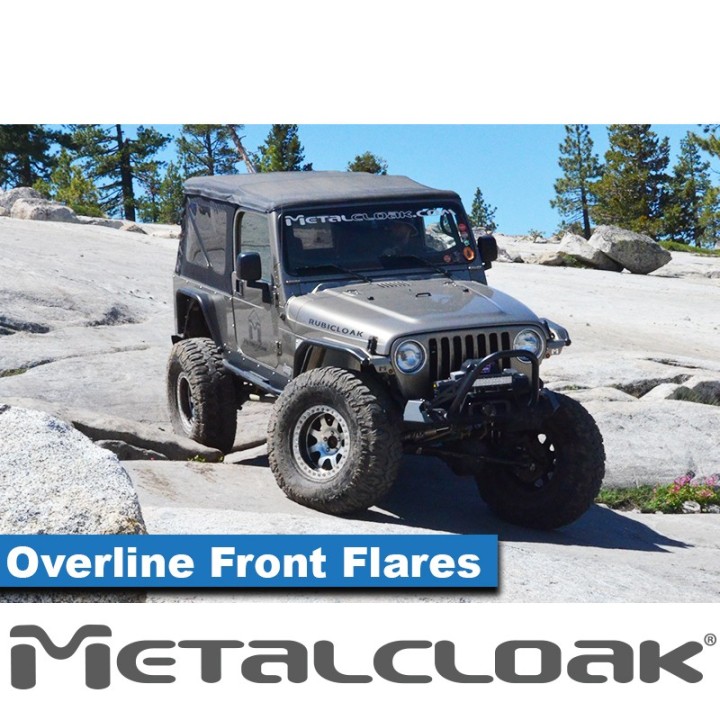 Nakladki przednie Overline plaskie 4", para, TJ/LJ/YJ, czarna powloka proszkowa METALCLOAK - ujęcie 6