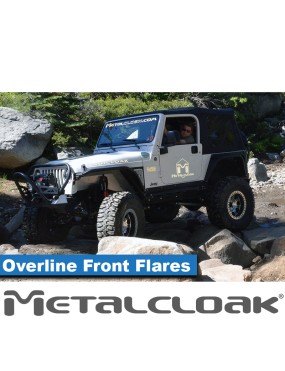 Nakladki przednie Overline 6", para, TJ/LJ/YJ, czarna powloka proszkowa