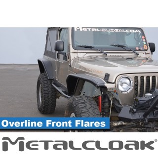 Nakladki przednie Overline 8", para, TJ/LJ/YJ, czarna powloka proszkowa METALCLOAK - ujęcie 2