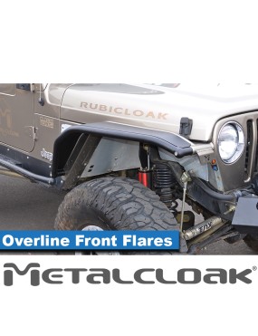 Nakladki przednie Overline 8", para, TJ/LJ/YJ, czarna powloka proszkowa