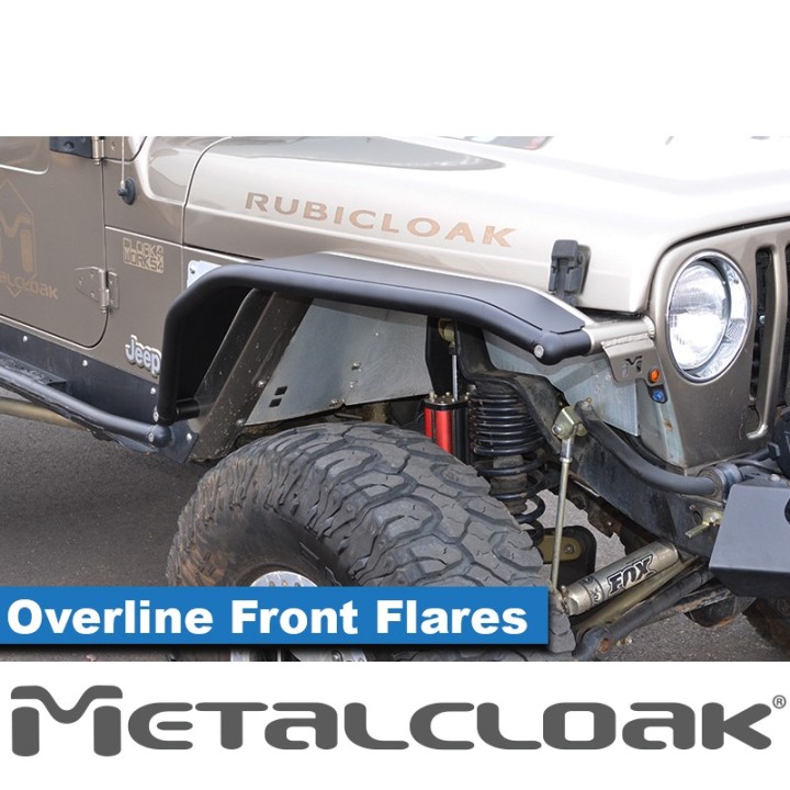 Nakladki przednie Overline 8", para, TJ/LJ/YJ, czarna powloka proszkowa METALCLOAK - ujęcie 3