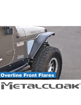 Nakladki przednie Overline 8", para, TJ/LJ/YJ, czarna powloka proszkowa