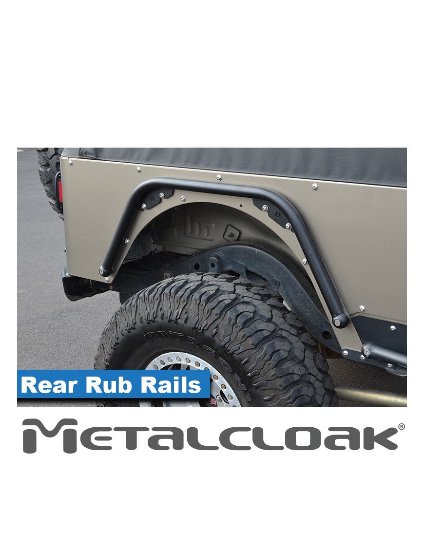 Listwa Rub Rail tylna 1,5", para, TJ/LJ/YJ/CJ7/CJ8, czarna powloka proszkowa