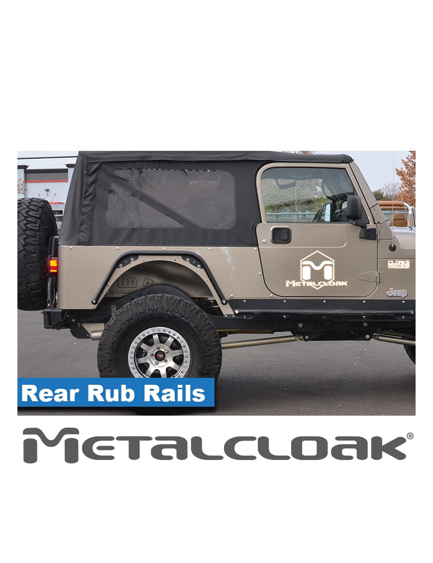 Listwa Rub Rail tylna 1,5", para, TJ/LJ/YJ/CJ7/CJ8, czarna powloka proszkowa