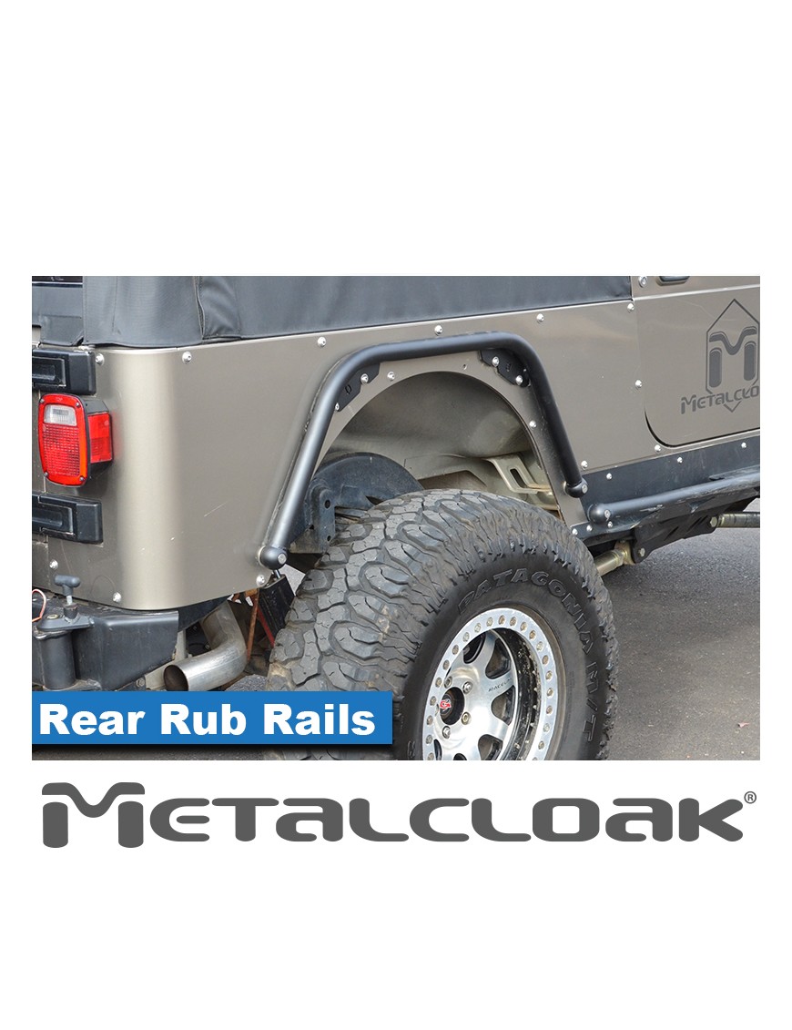 Listwa Rub Rail tylna 1,5", para, TJ/LJ/YJ/CJ7/CJ8, czarna powloka proszkowa