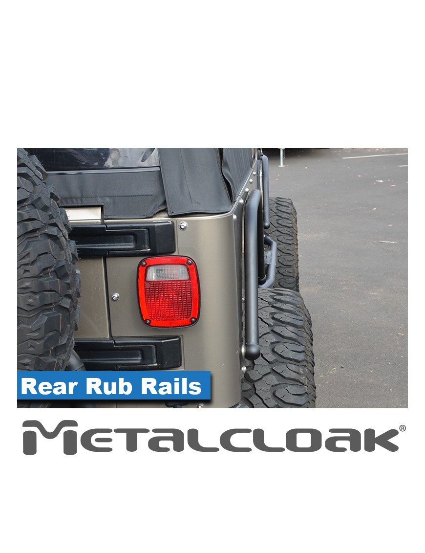 Listwa Rub Rail tylna 1,5", para, TJ/LJ/YJ/CJ7/CJ8, czarna powloka proszkowa