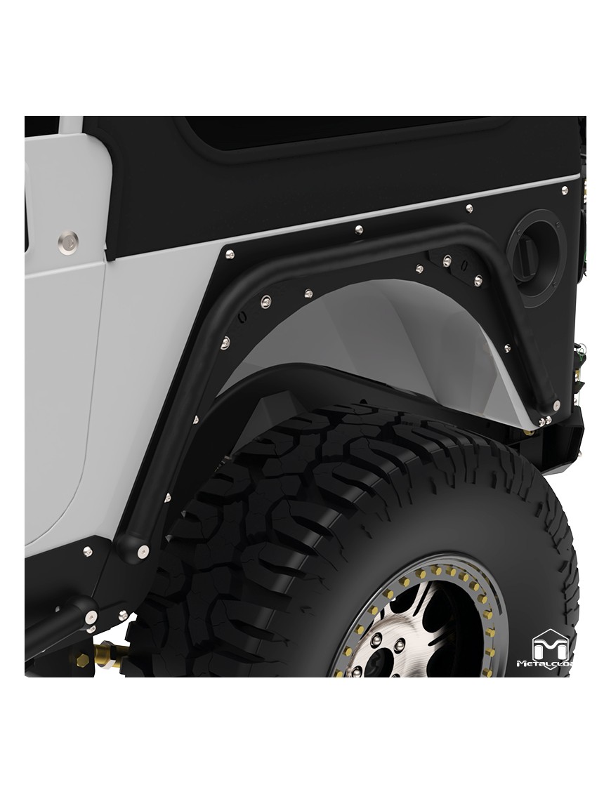 Listwa Rub Rail tylna 1,5", para, TJ/LJ/YJ/CJ7/CJ8, czarna powloka proszkowa