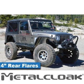 Nakladki tylne 4", para, TJ/LJ/YJ/CJ, czarna powloka proszkowa METALCLOAK - ujęcie 2
