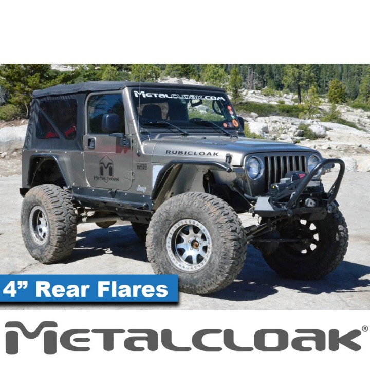 Nakladki tylne 4", para, TJ/LJ/YJ/CJ, czarna powloka proszkowa METALCLOAK - ujęcie 2