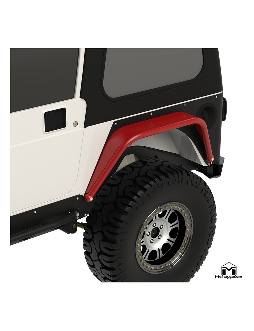 Nakladki tylne 6", para, TJ/LJ/YJ/CJ5-8, czarna powloka proszkowa