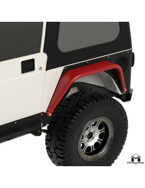 Nakladki tylne 6", para, TJ/LJ/YJ/CJ5-8, czarna powloka proszkowa