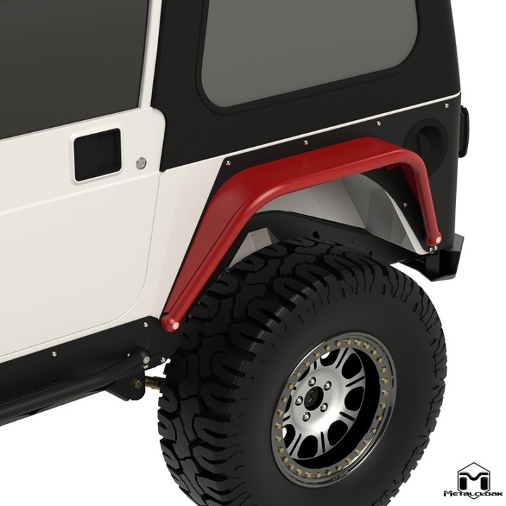 Nakladki tylne 6", para, TJ/LJ/YJ/CJ5-8, czarna powloka proszkowa METALCLOAK - ujęcie 4