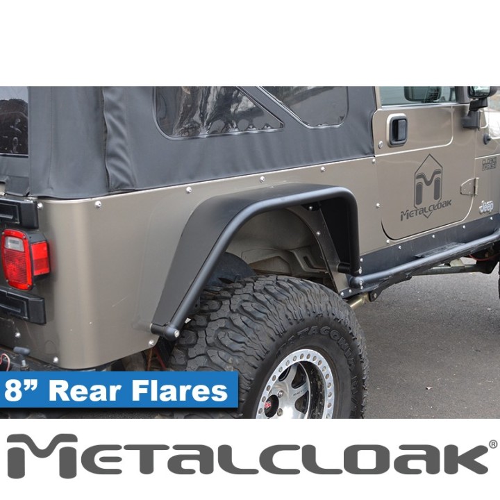 Nakladki tylne 8", para, TJ/LJ/YJ/CJ5-8, czarna powloka proszkowa METALCLOAK - ujęcie 2