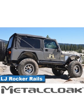 Progi Rocker Rail, para, TJ Unlimited/LJ i CJ-8, czarna powloka proszkowa