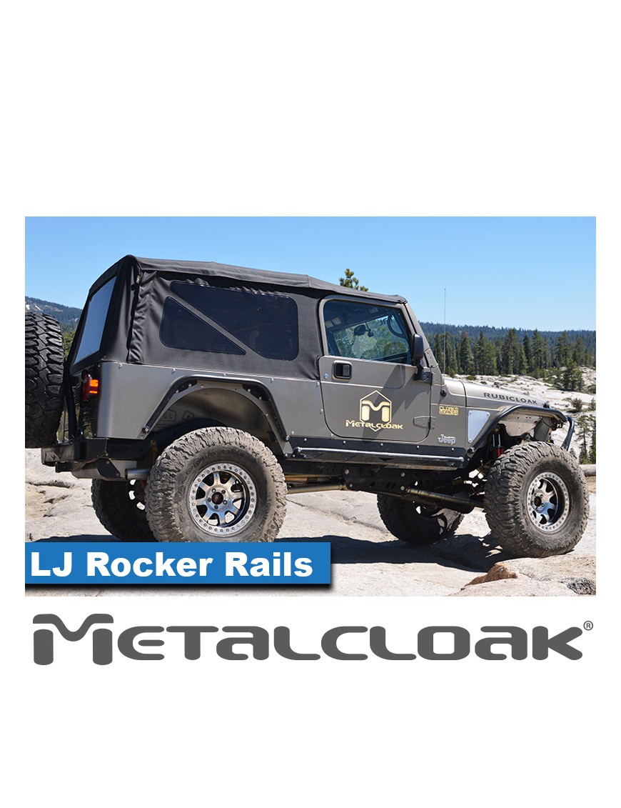 Progi Rocker Rail, para, TJ Unlimited/LJ i CJ-8, czarna powloka proszkowa