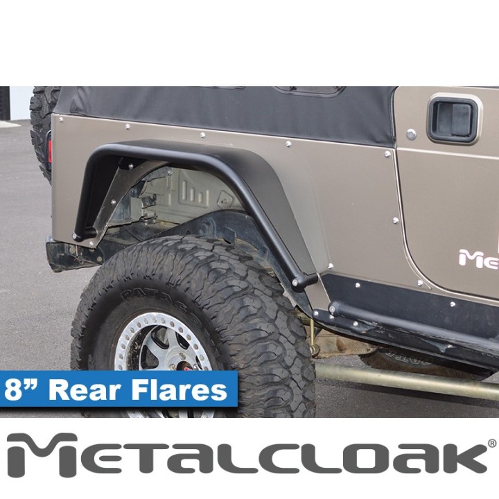 Nakladki tylne 8", para, TJ/LJ/YJ/CJ5-8, czarna powloka proszkowa METALCLOAK - ujęcie 3