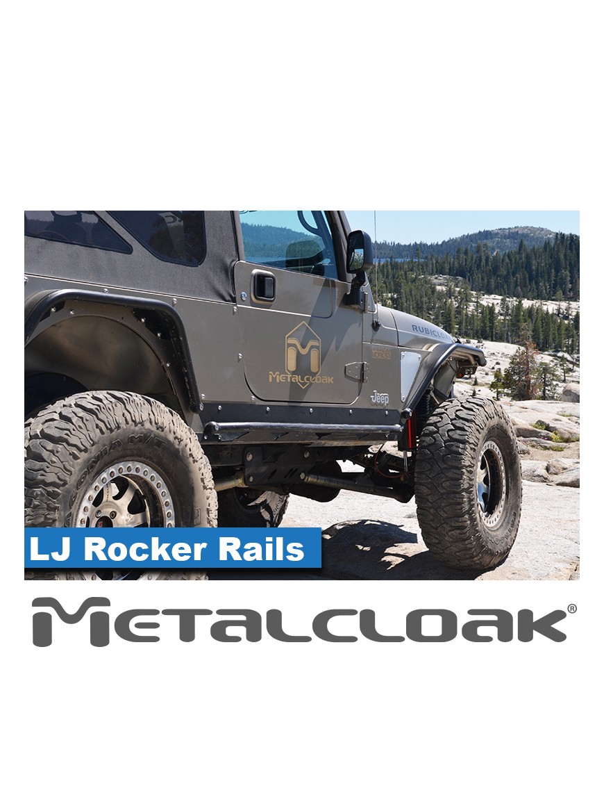 Progi Rocker Rail, para, TJ Unlimited/LJ i CJ-8, czarna powloka proszkowa