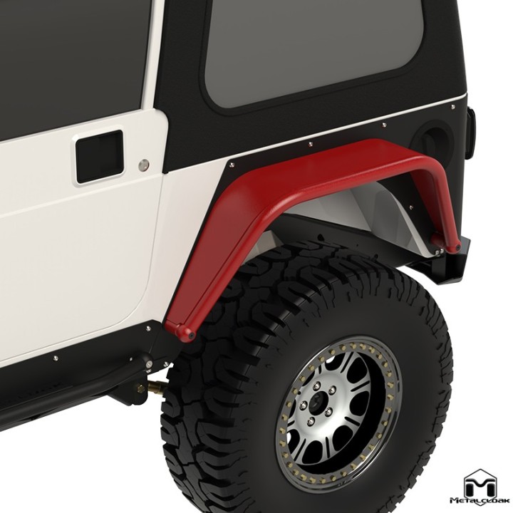 Nakladki tylne 8", para, TJ/LJ/YJ/CJ5-8, czarna powloka proszkowa METALCLOAK - ujęcie 5