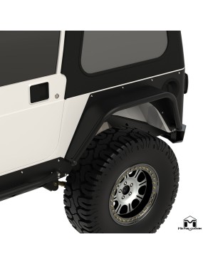 Nakladki tylne 8", para, TJ/LJ/YJ/CJ5-8, czarna powloka proszkowa