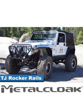 Progi Rocker Rail, para, TJ Wrangler, czarna powloka proszkowa