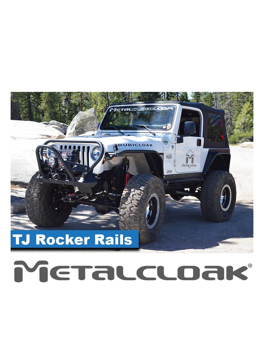 Progi Rocker Rail, para, TJ Wrangler, czarna powloka proszkowa