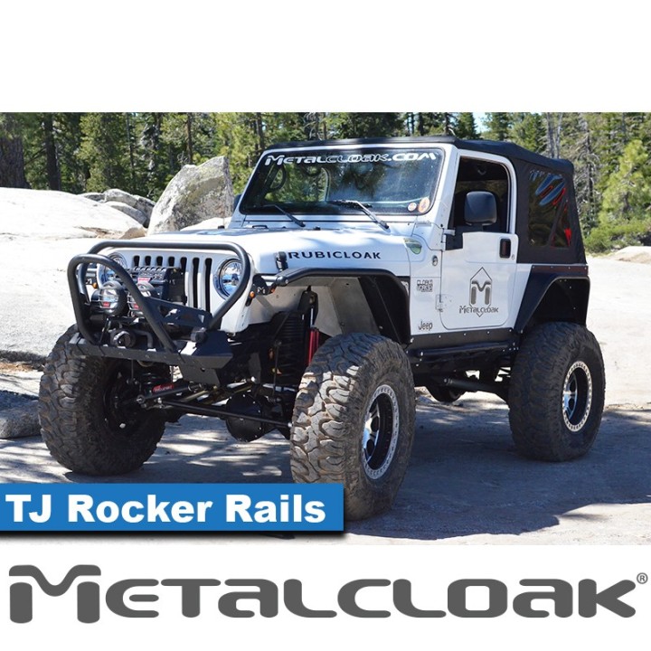 Progi Rocker Rail, para, TJ Wrangler, czarna powloka proszkowa METALCLOAK - ujęcie 3
