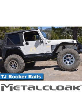Progi Rocker Rail, para, TJ Wrangler, czarna powloka proszkowa