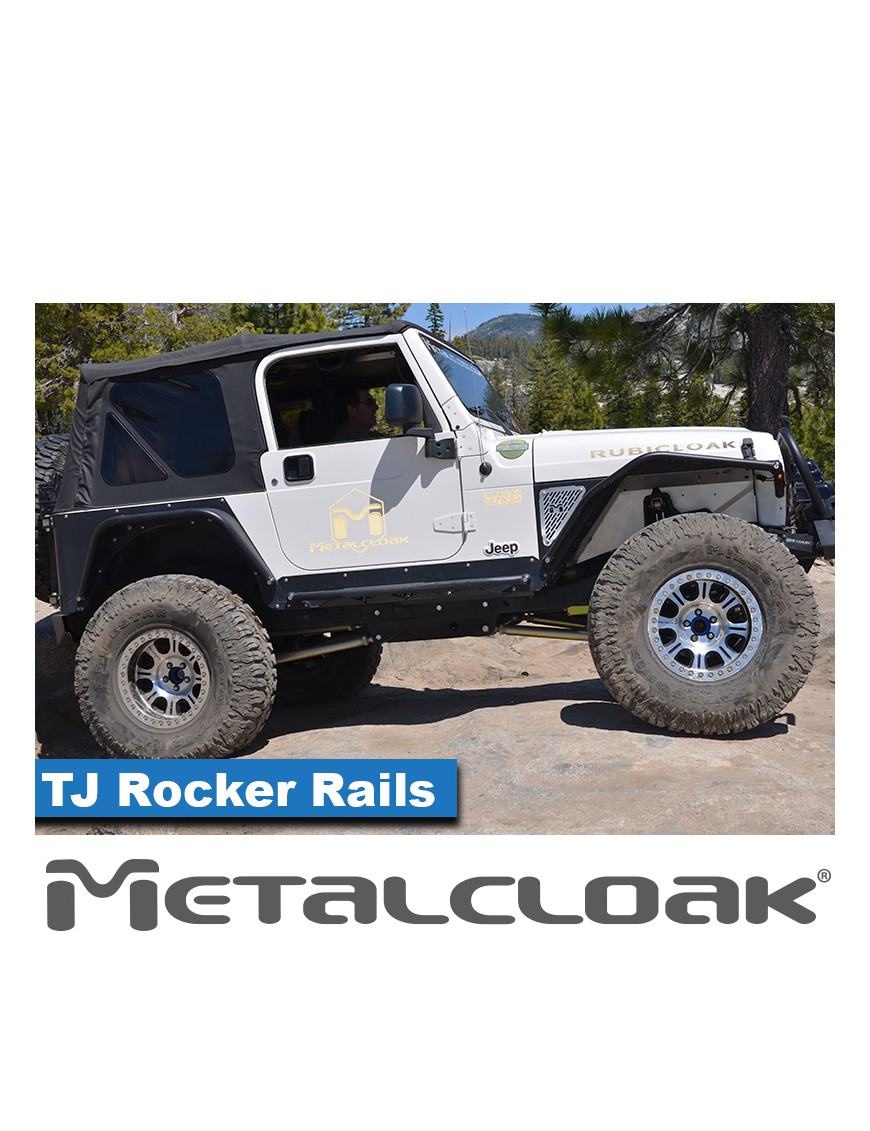 Progi Rocker Rail, para, TJ Wrangler, czarna powloka proszkowa