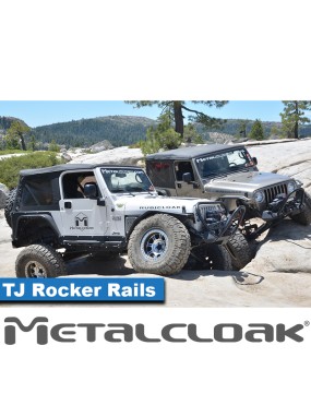 Progi Rocker Rail, para, TJ Wrangler, czarna powloka proszkowa