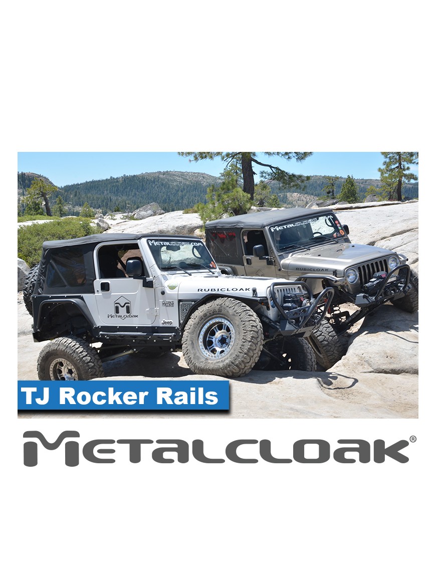 Progi Rocker Rail, para, TJ Wrangler, czarna powloka proszkowa