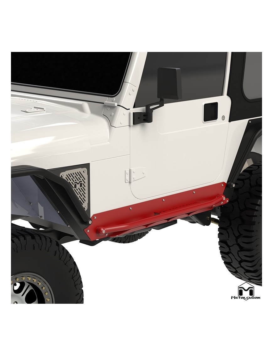 Progi Rocker Rail, para, TJ Wrangler, czarna powloka proszkowa