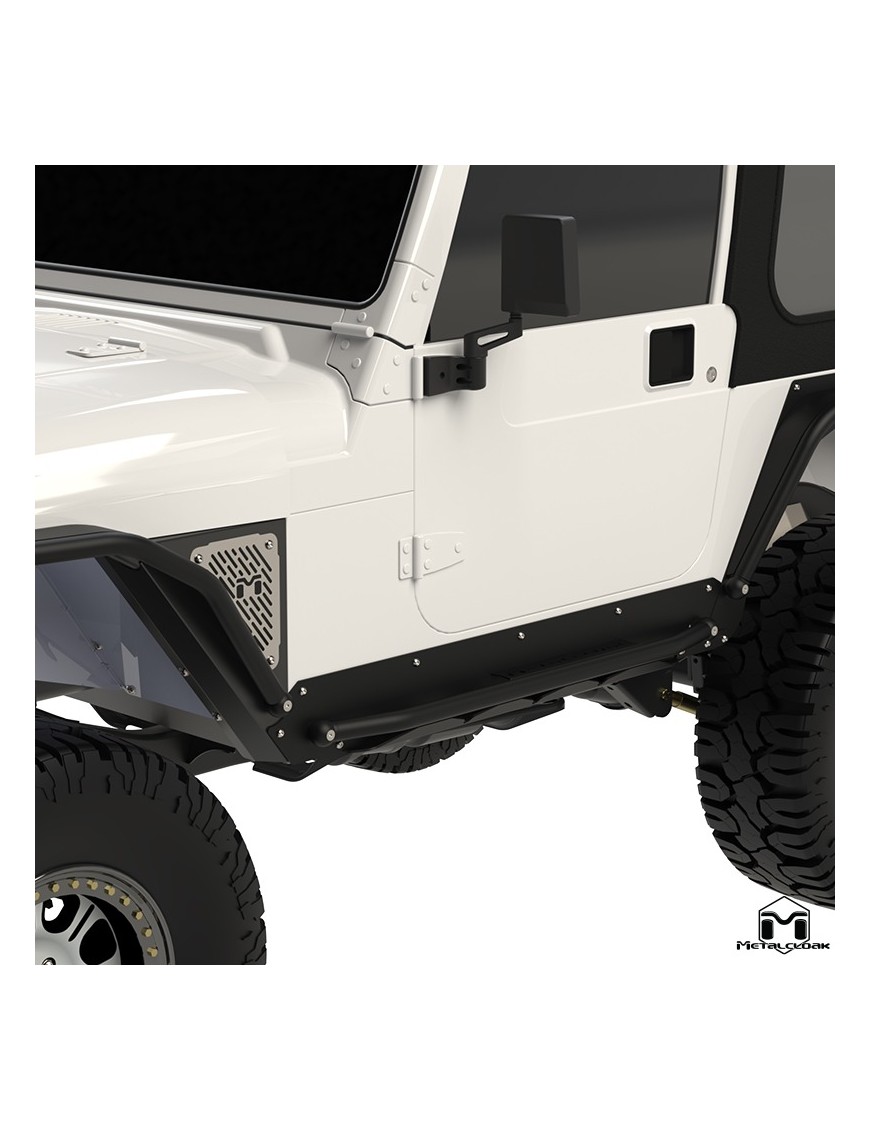Progi Rocker Rail, para, TJ Wrangler, czarna powloka proszkowa