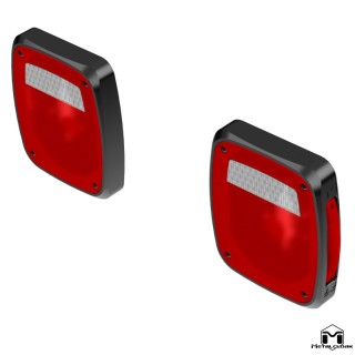 Lampy tylne LED niskoprofilowe, aluminium frezowane, Jeep CJ/YJ/TJ/LJ METALCLOAK