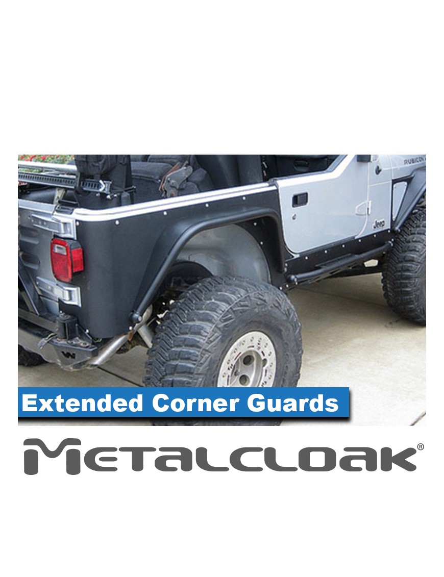 Przedluzone oslony naroznikow, para, TJ Wrangler, aluminium