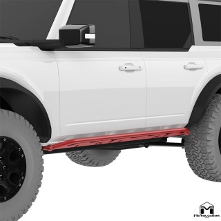 Progi Overline mocowane do ramy, 4-drzwiowy, czarna powloka proszkowa, Ford Bronco 6G METALCLOAK