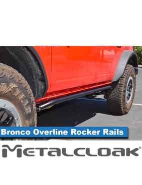 Progi Overline mocowane do ramy, 4-drzwiowy, czarna powloka proszkowa, Ford Bronco 6G