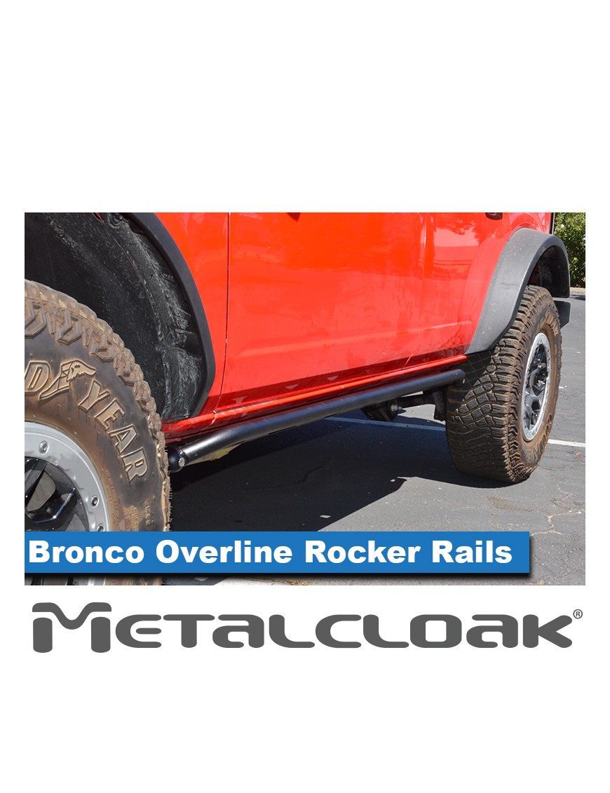 Progi Overline mocowane do ramy, 4-drzwiowy, czarna powloka proszkowa, Ford Bronco 6G