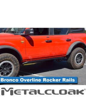Progi Overline mocowane do ramy, 4-drzwiowy, czarna powloka proszkowa, Ford Bronco 6G