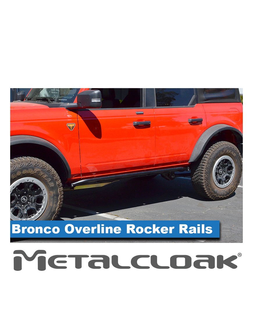 Progi Overline mocowane do ramy, 4-drzwiowy, czarna powloka proszkowa, Ford Bronco 6G