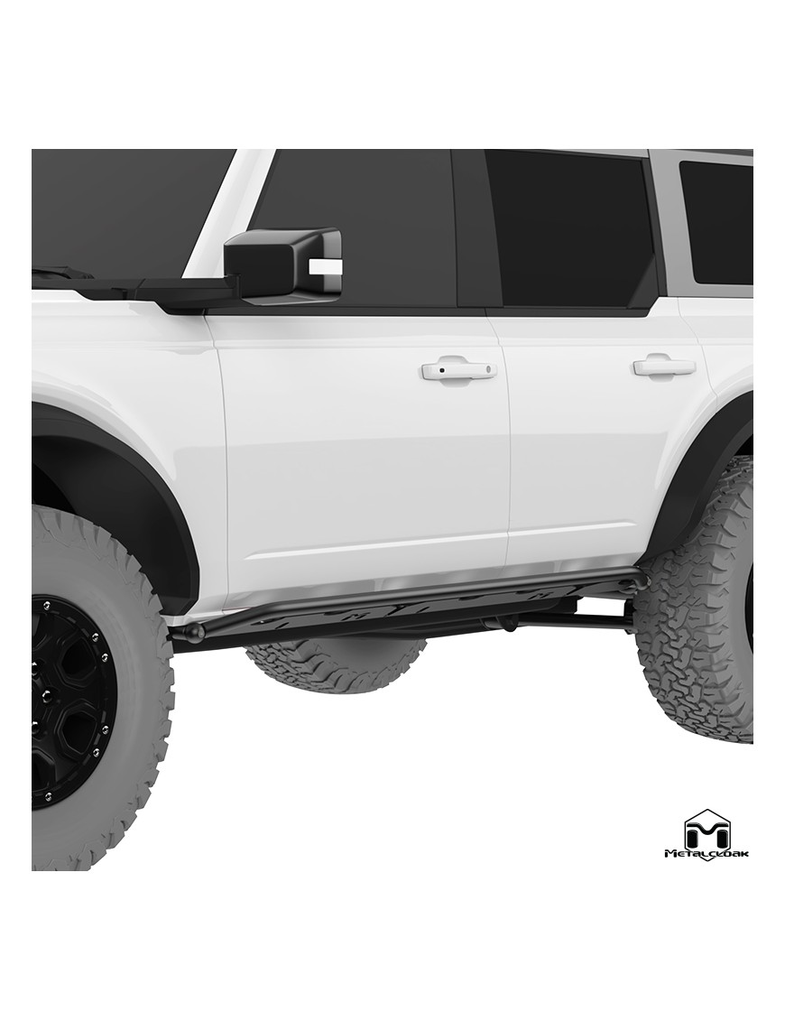 Progi Overline mocowane do ramy, 4-drzwiowy, czarna powloka proszkowa, Ford Bronco 6G